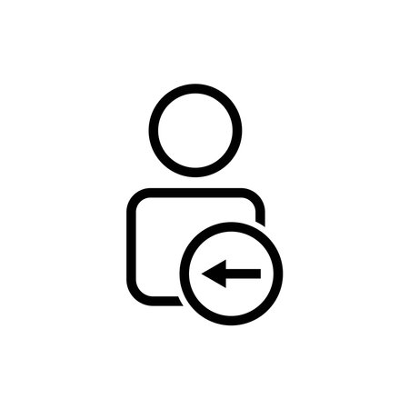 User line icon with back arrow. Editable stroke. Simple illustration mobile concept and web design. Design template vectorのイラスト素材