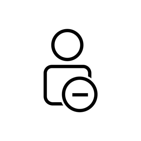 User line icon with remove, delete. Editable stroke. Simple illustration mobile concept and web design. Design template vectorのイラスト素材