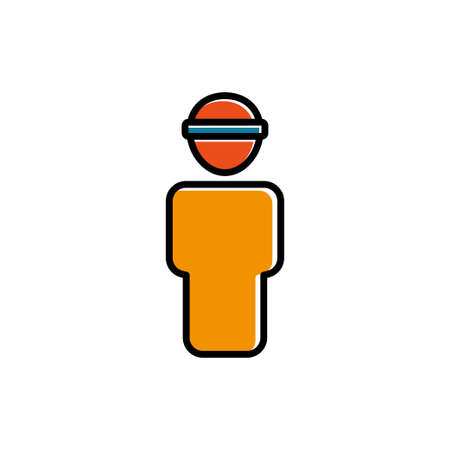 Human lineal color icon with virtual reality illustration. simple illustration. mobile concept app line icon and web design. Editable stroke. Design template vectorのイラスト素材