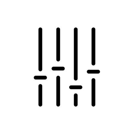 equalizer, mixer, volume settings, audio, control, media, multimedia icon. simple illustration. mobile concept app line icon and web design. Editable stroke. Design template vectorのイラスト素材