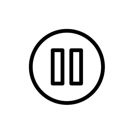 Stop line icon, circle. simple illustration. mobile concept app line icon and web design. Editable stroke. Design template vectorのイラスト素材