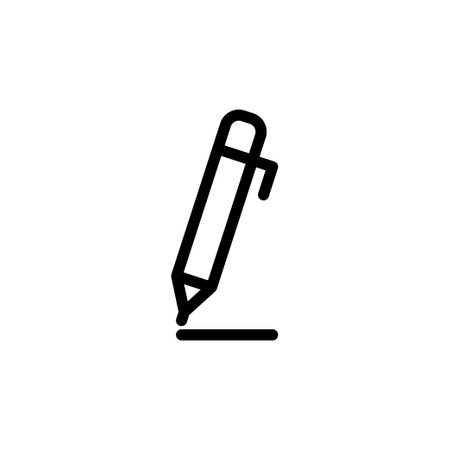 Pen line icon. Office stationery. the icon can be used for application icon, web icon, infographic. print on all types of paper. Editable stroke. Design template vectorのイラスト素材