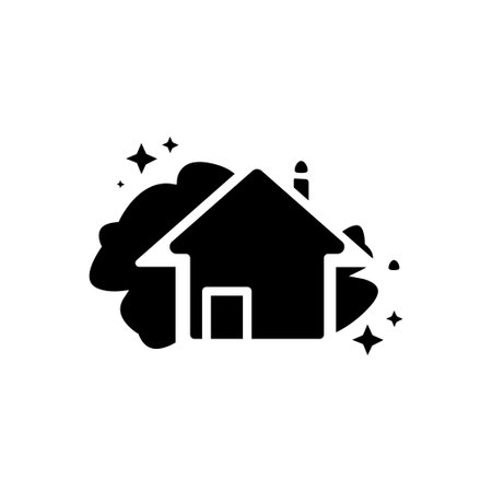 clean house icon, home wash. cleaning house. simple design editable. Design template vectorのイラスト素材