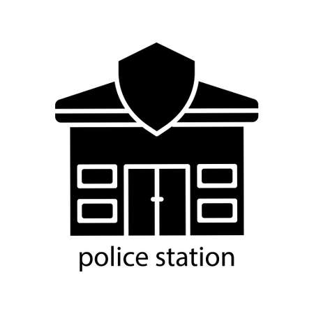 Police station icon. Editable stroke. Design template vectorのイラスト素材