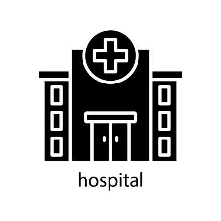 Hospital icon. Editable stroke. Design template vectorのイラスト素材