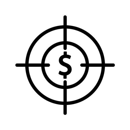 Target line icon with dollar. Business target. Business symbol. simple illustration. Editable stroke. Design template vectorのイラスト素材