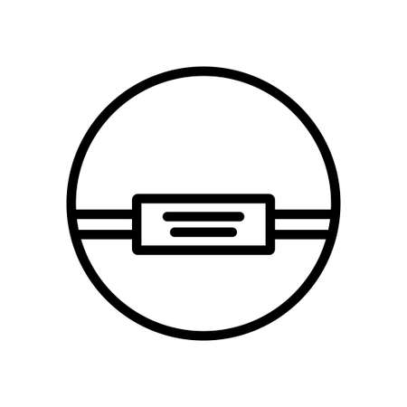 Put on a mask. Protection corona virus. line icon style. simple illustration. Editable stroke. Design template vectorのイラスト素材