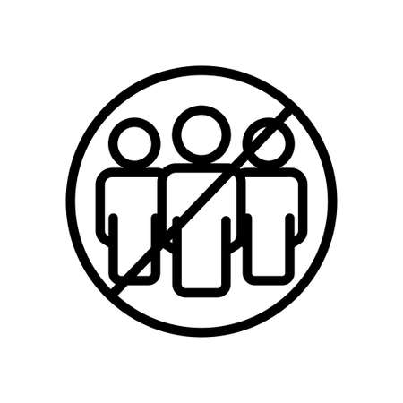 No get together. protection  virus. line icon style. simple illustration. Editable stroke. Design template vectorのイラスト素材