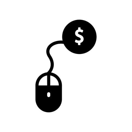 Online marketing icon. mouse and dollar. Business symbol. simple illustration. Editable stroke. Design template vectorのイラスト素材