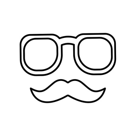 spectacles and daddy's mustache line icon, father's day symbol. Editable stroke. simple illustration. Design template vectorのイラスト素材