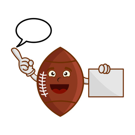Cartoon character american football with board. illustration flat style. prints design, children book, children t shirt etc. design template vectorのイラスト素材