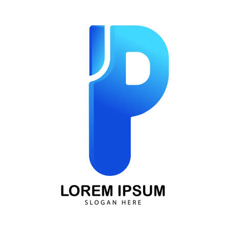 Letter P gradient logotype with modern concept. design vector Illustrationのイラスト素材