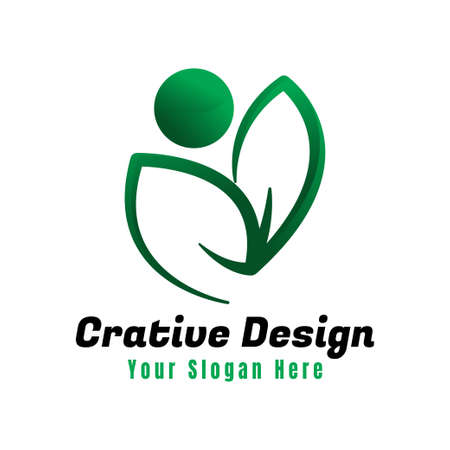 People leaf logo. gradient logotype with modern concept. design vector Illustration	のイラスト素材