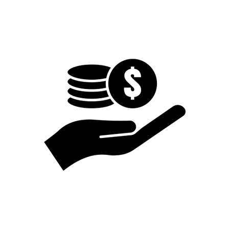 Hand icon with dollar. solid icon style. suitable for currency symbol, business. simple design editable. Design template vectorのイラスト素材