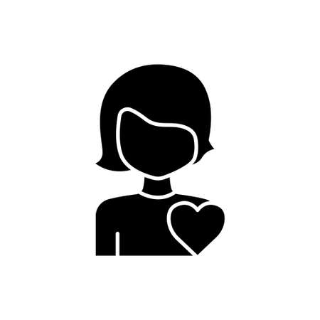 Mother icon vector with heart. suitable for mother day symbol. solid icon style. simple design editable. Design simple illustrationのイラスト素材