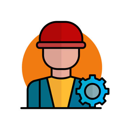 Mechanic service icon vector. filled line icon style. design modern illustration editableのイラスト素材