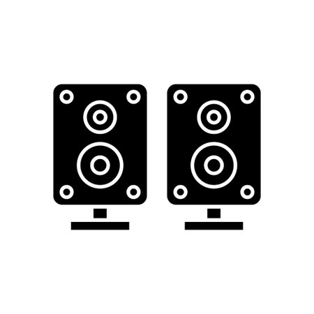 Sound box vector icon. music, audio. Solid icon style, glyph. Simple design illustration editableのイラスト素材