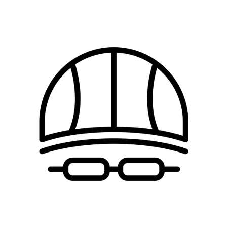 Swimming cap icon vector. Swimming, sport. line icon style. Simple design illustration editableのイラスト素材