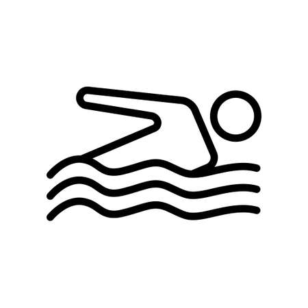 Swimmer icon vector. Swimming, athlete, sport. line icon style. Simple design illustration editableのイラスト素材