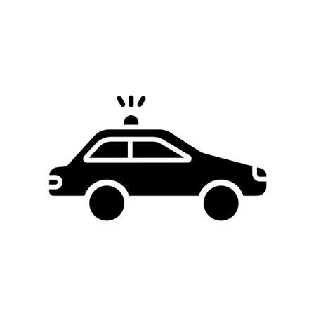 Police car icon vector. transportation, land transportation. Solid icon style, glyph. Simple design illustration editableのイラスト素材