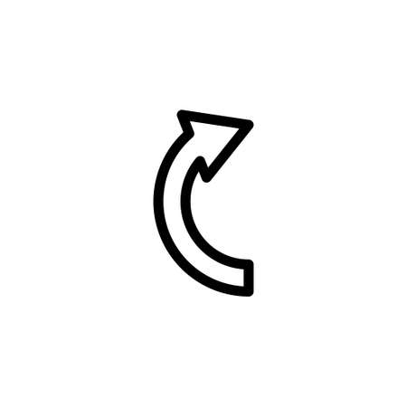Right arrow semicircle icon vector. suitable for reload icon, ui-ux, web, website, start up, pixel perfect. line icon style. Simple design illustration editableのイラスト素材
