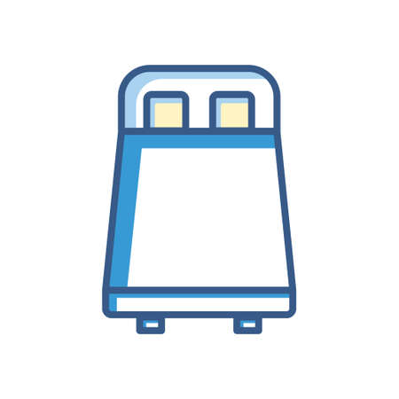 Bed icon. bedroom related icon. Two tone icon style. Simple design editableのイラスト素材
