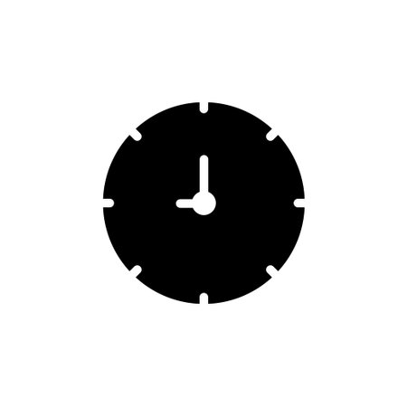 Clock icon. Suitable for entrepreneur icon, business. Solid icon style, glyph. Simple design...