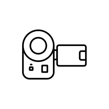 Video camera icon. Icon related to electronic, technology. line icon style. Simple design editableのイラスト素材