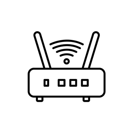 Wireless icon, access point. Icon related to electronic, technology. line icon style. Simple design editableのイラスト素材