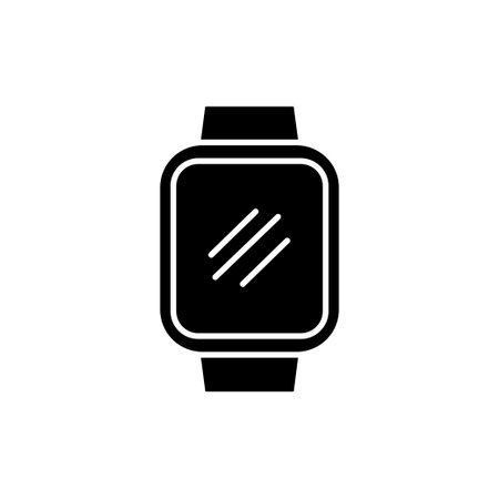 Smart watch icon. Icon related to electronic, technology. Glyph icon style, solid. Simple design editableのイラスト素材