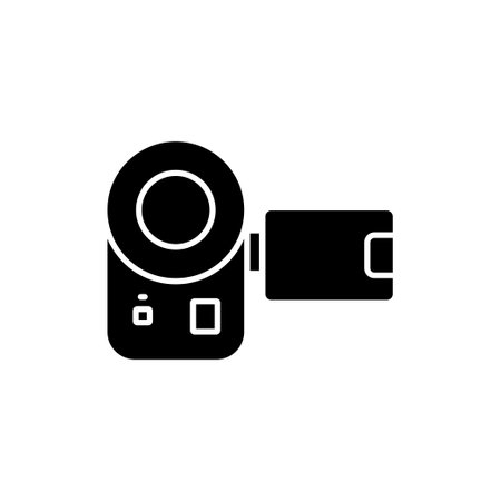 Video camera icon. Icon related to electronic, technology. Solid icon style, glyph. Simple design editableのイラスト素材