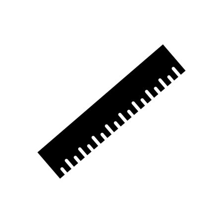 Ruler icon. icon related to school supplies, education. glyph icon style, solid. Simple design editableのイラスト素材