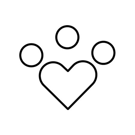 People icon with heart. icon related to diversity, togetherness. line icon style. Simple design editableのイラスト素材