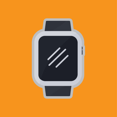 Smart watch icon. Icon related to electronic, technology. Flat icon style. Suitable for stickers and prints. Simple design editableのイラスト素材