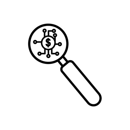 Search line icon illustration with dollar. icon related to fintech. Line icon style. Simple design editableのイラスト素材
