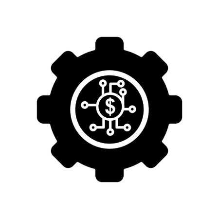 Gear icon illustration with dollar. icon related to fintech. Glyph icon style. Simple design editableのイラスト素材