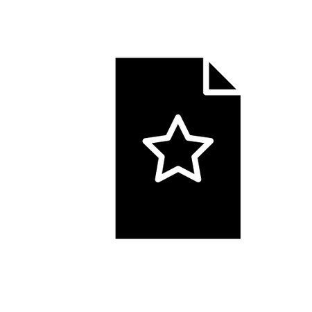 Paper document glyph icon illustration with star. icon related to file star. Simple vector design editable. Pixel perfect at 32 x 32のイラスト素材