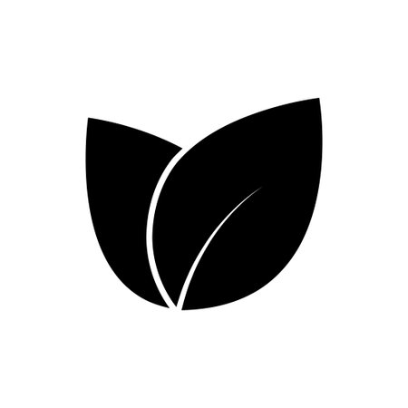 Leaf glyph icon illustration. suitable for vegan icon. icon related to packaging. Simple vector design editable. Pixel perfect at 32 x 32のイラスト素材