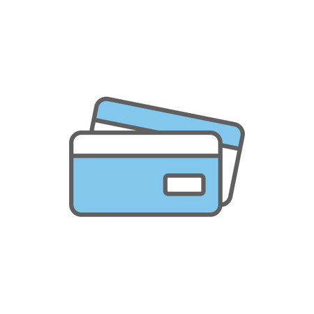 Credit card icon illustration. Two tone icon style. suitable for apps, websites, mobile apps. icon related to finance. Simple vector design editableのイラスト素材