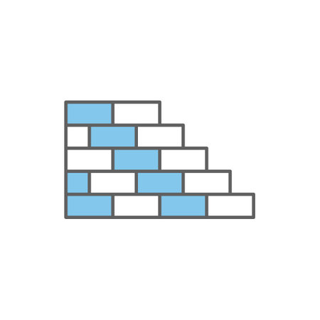 brick works icon illustration. Two tone icon style. icon related to construction. Simple vector design editableのイラスト素材