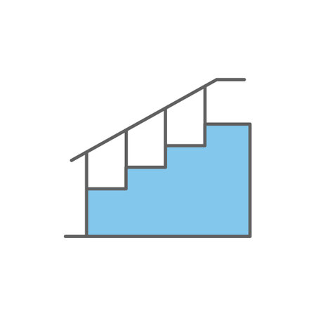 Stairs icon illustration. Two tone icon style. icon related to construction. Simple vector design editableのイラスト素材