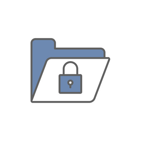 Lock folder icon illustration. icon related to developer. Two tone icon style. suitable for apps, websites, mobile apps. Simple vector design editableのイラスト素材
