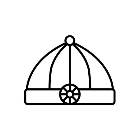 Chinese, japan hat icon illustration. icon related to lunar new year. asian traditional. line icon style. Simple vector design editableのイラスト素材