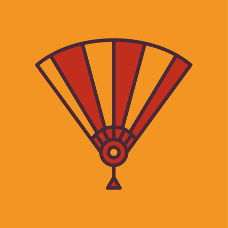 Chinese, japan Hand fans icon illustration. icon related to lunar new year. asian traditional. Two tone icon style. Simple vector design editableのイラスト素材