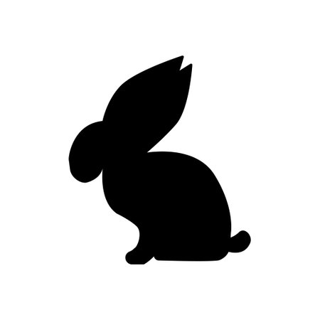 Rabbit icon illustration. icon related to pet. Silhouette style. Simple vector design editableのイラスト素材