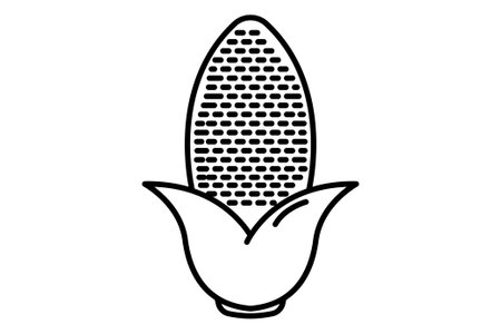 Corn icon illustration. Icon related to breakfast. Line icon style. Simple vector design editableのイラスト素材