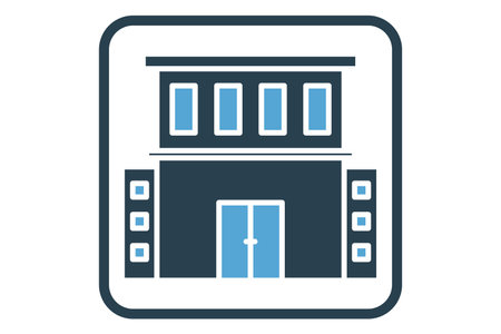 Hotel icon illustration. icon related to tourism, travel. Solid icon style. Simple vector design editableのイラスト素材