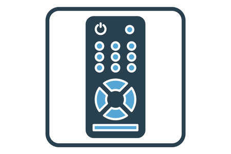 TV remote control icon illustration. icon related to multimedia. Solid icon style. Simple vector design editableのイラスト素材