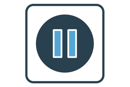 Pause icon illustration. icon related to music player. Solid icon style. Simple vector design...
