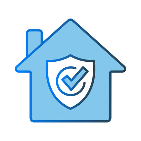 Trusted home protection icon illustration. House icon with shield. icon related to security. Lineal color icon style. Simple vector design editableのイラスト素材